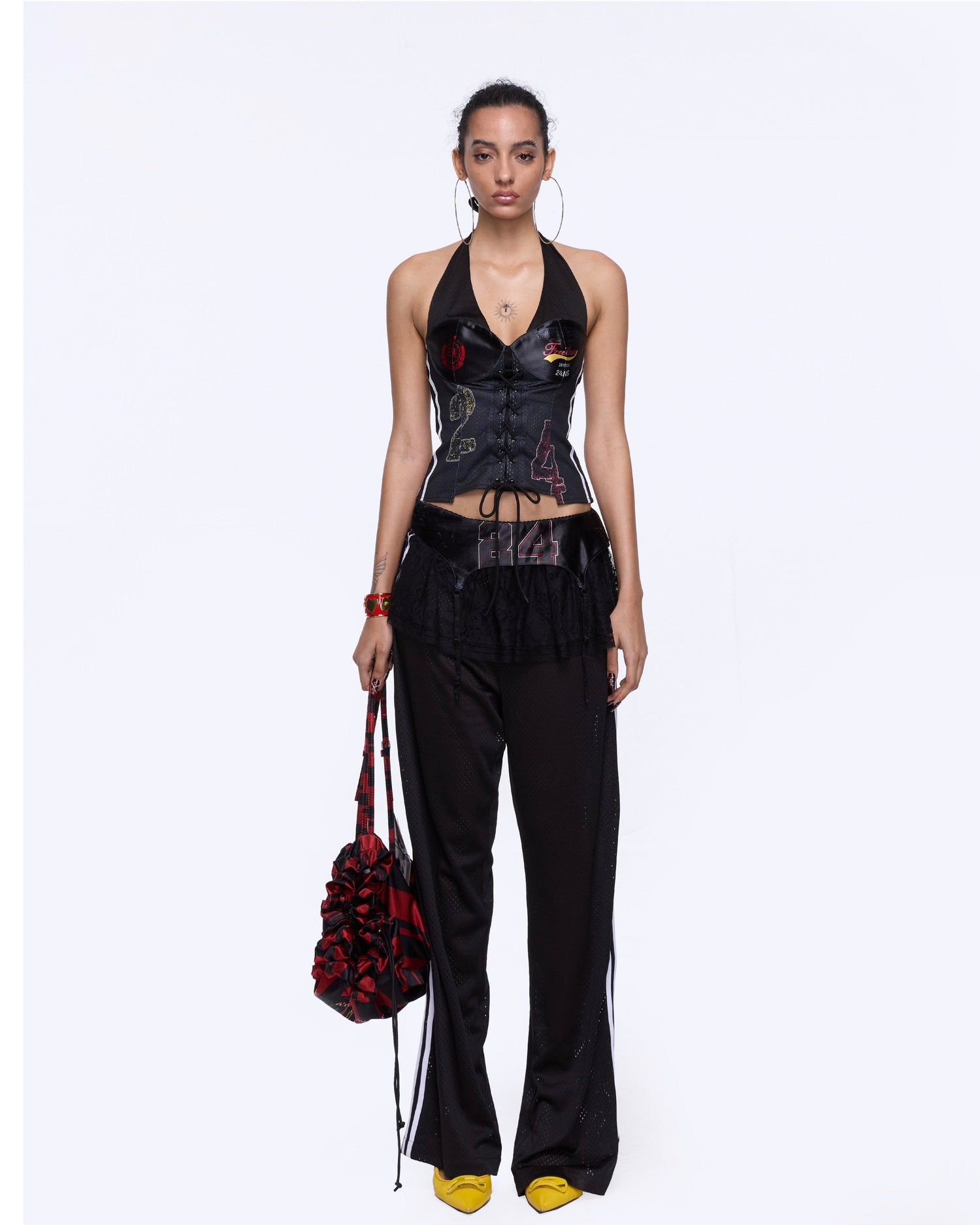 24ANS Asymmetric Printed Halterneck Jersey Cami – view 3