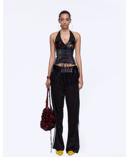 24ANS Asymmetric Printed Halterneck Jersey Cami – view 3