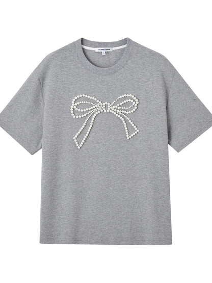 Beaded Bow-knot T-Shirt - CHINASQUAD