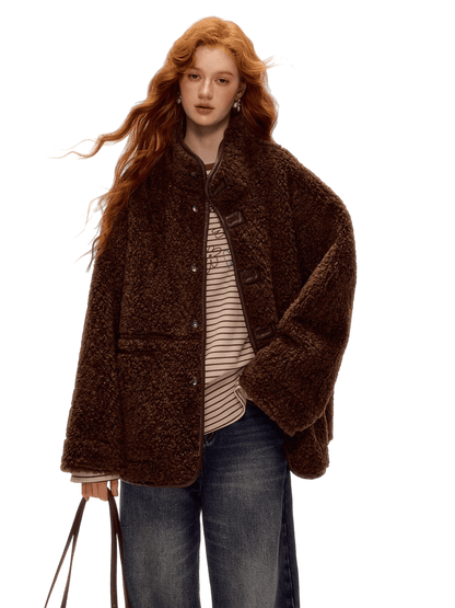 Reversible Faux Suede Shearling Jacket