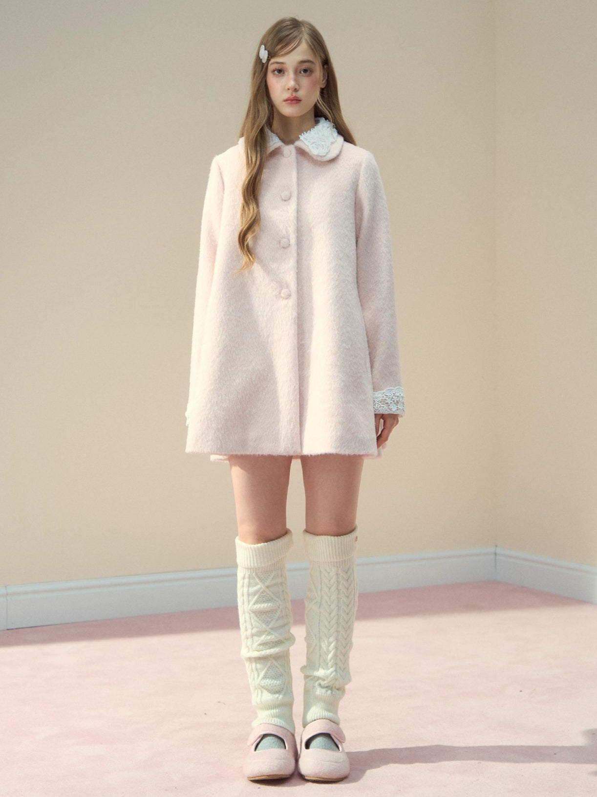 Rose Cape Wool-Blend Coat