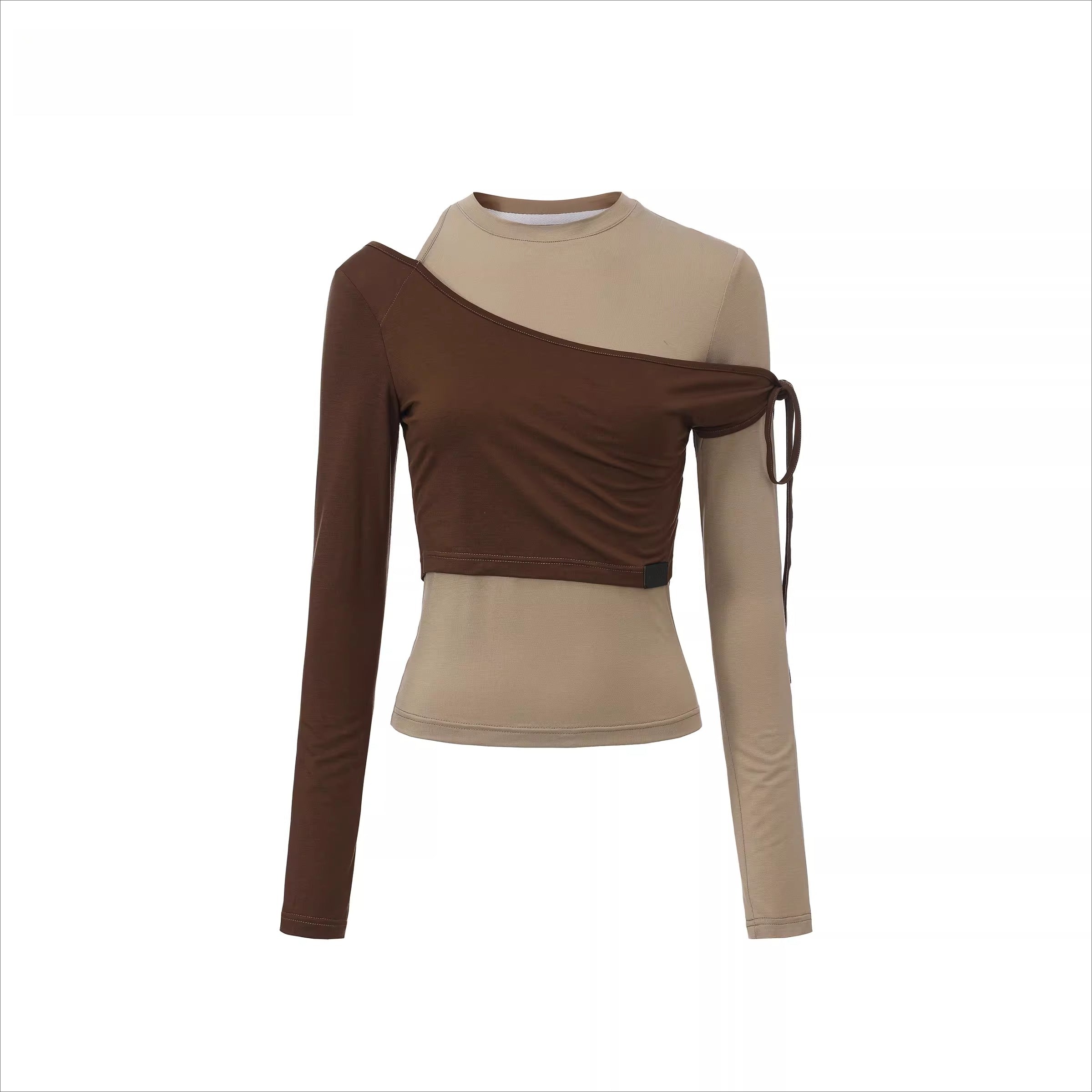 Faux Two-Piece Slim-Fit Long-Sleeve