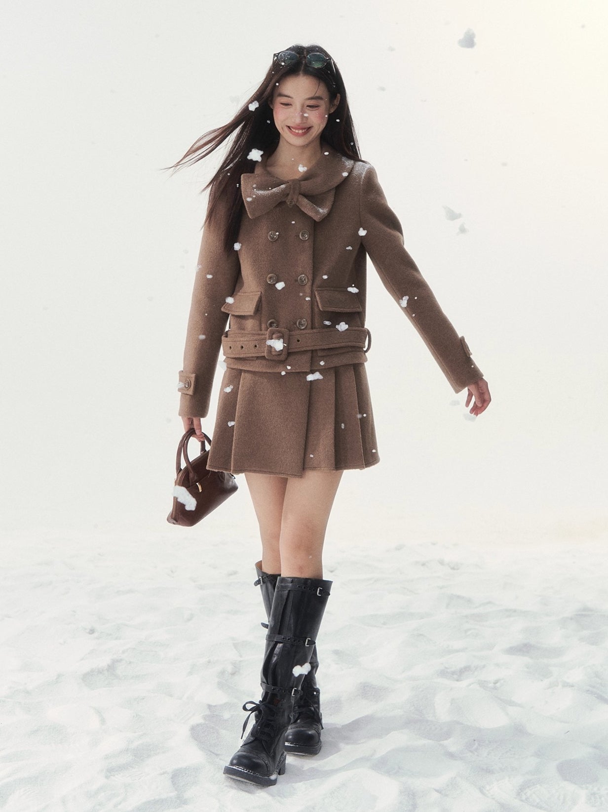 Vintage Double-Breasted Chestnut-Warm Jacket