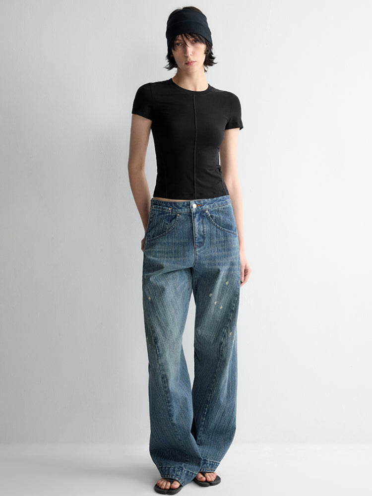 3D Cutting Micro Curved Knife Wide Leg Pants - CHINASQUAD