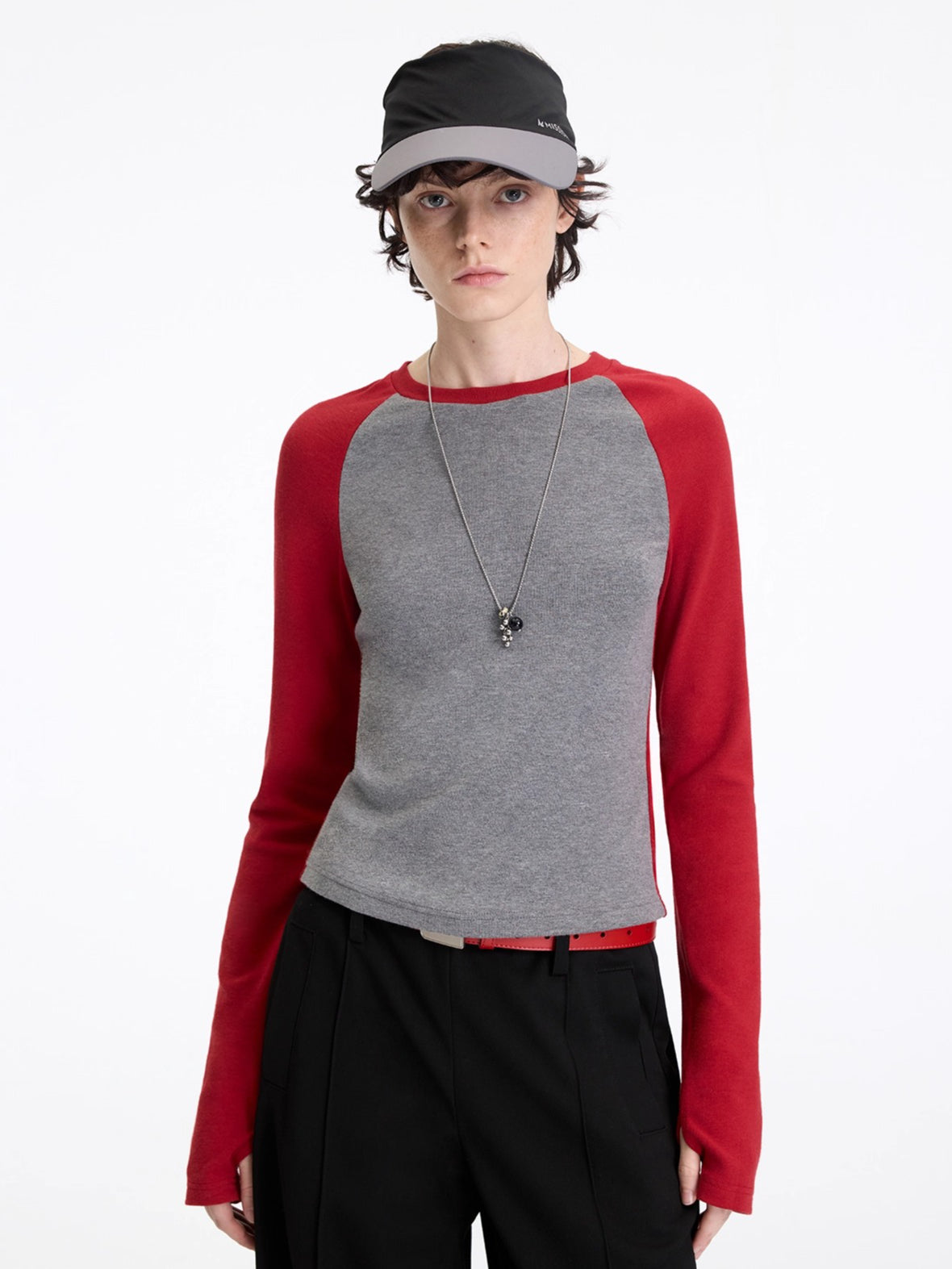 Contrast Raglan Slim-Fit Long-Sleeve Tee