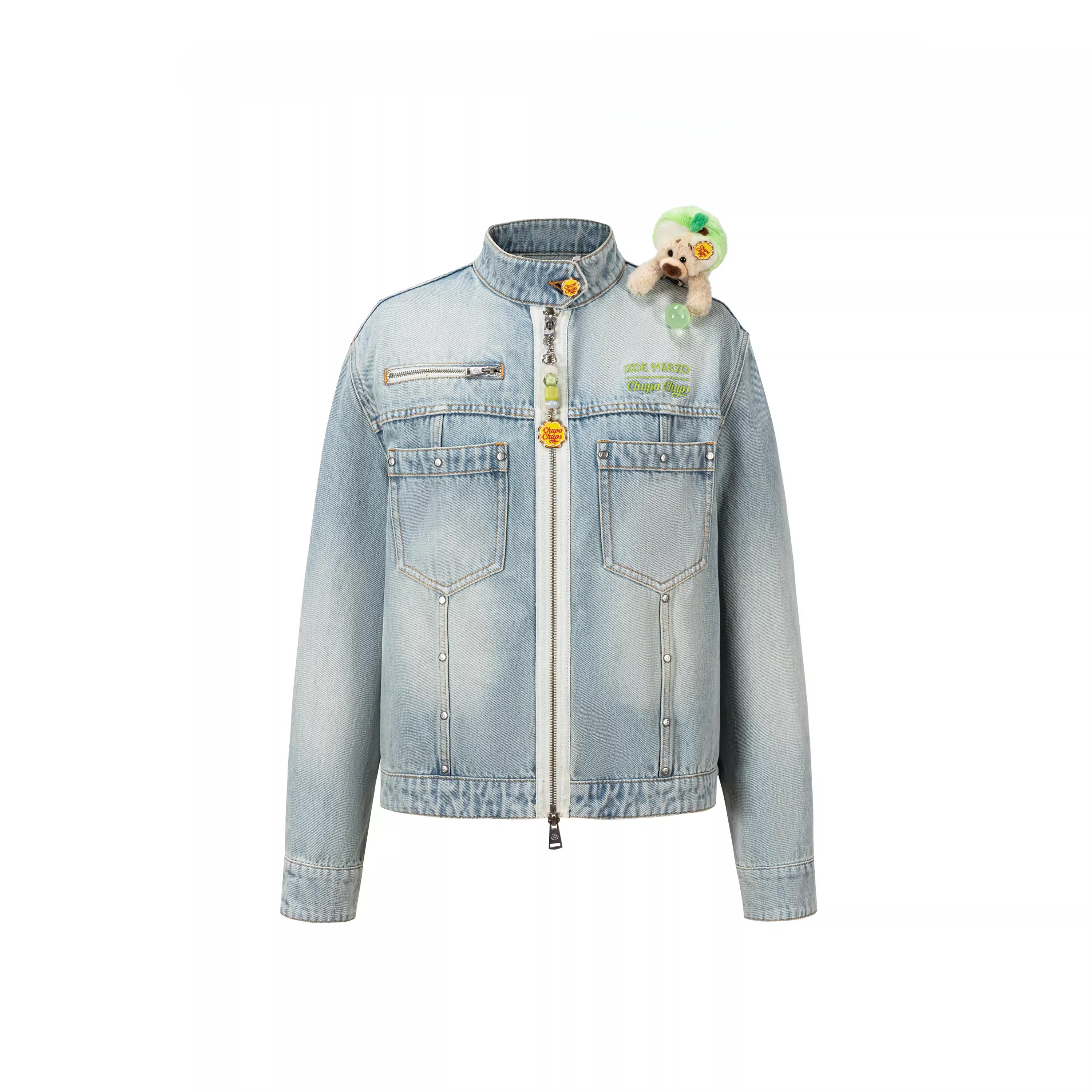 Zip-Up Vintage Denim Jacket