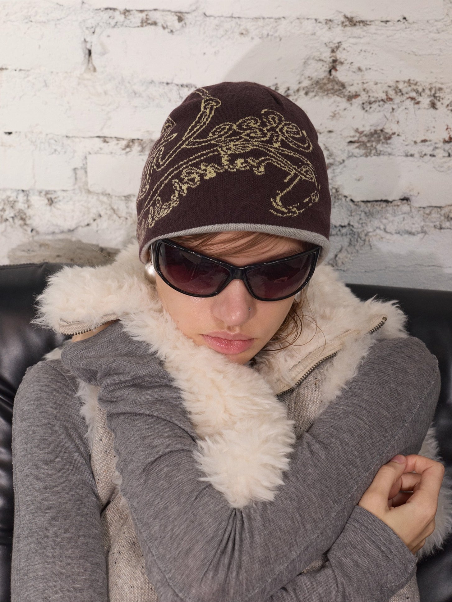 Dual-Tone Reversible Wool Knit Beanie