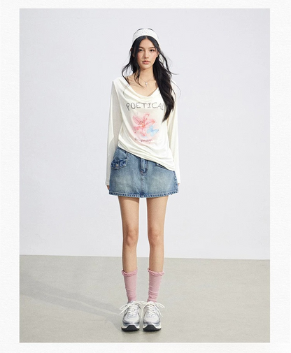 Soft Drape Floral Sun Protection Long Sleeve Top