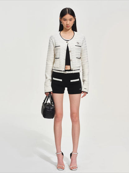 Wanderer Knight Cropped Cable-Knit Cardigan