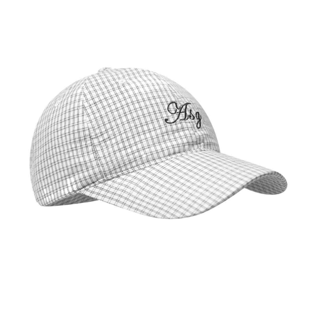 Embroidered Plaid Cotton Baseball Cap
