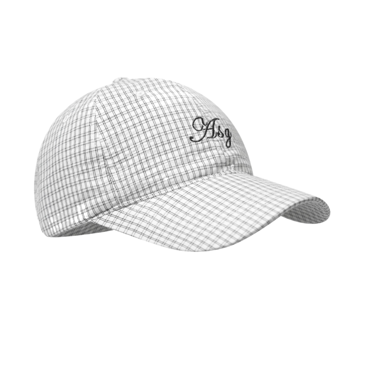 Embroidered Plaid Cotton Baseball Cap