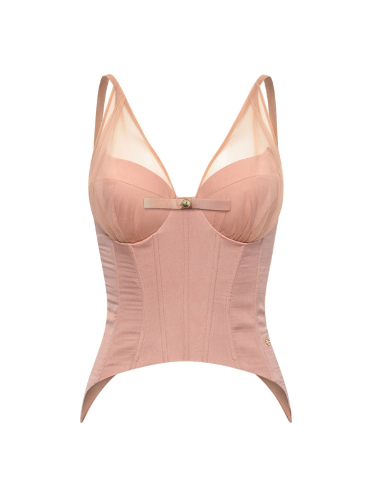 Strapped Waist-Cinching Midi Fish-Tail Half Skirt Set