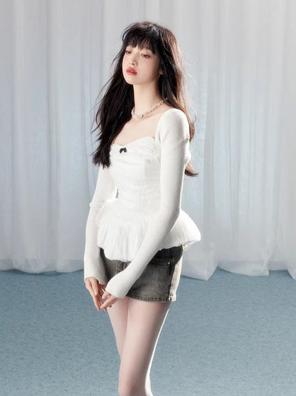 White Lace Corset Tube Top