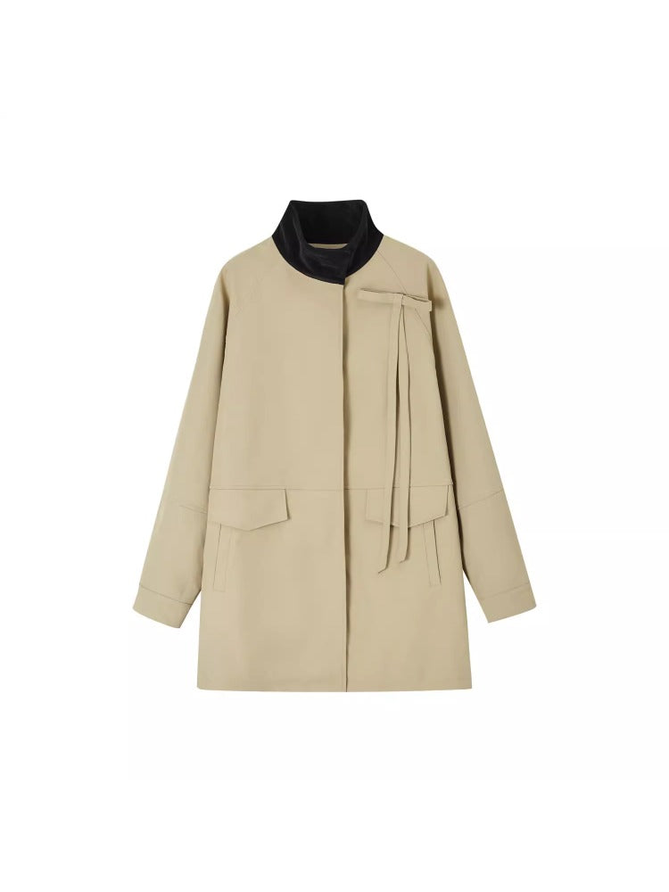 Detachable Butterfly Knot Trench Coat