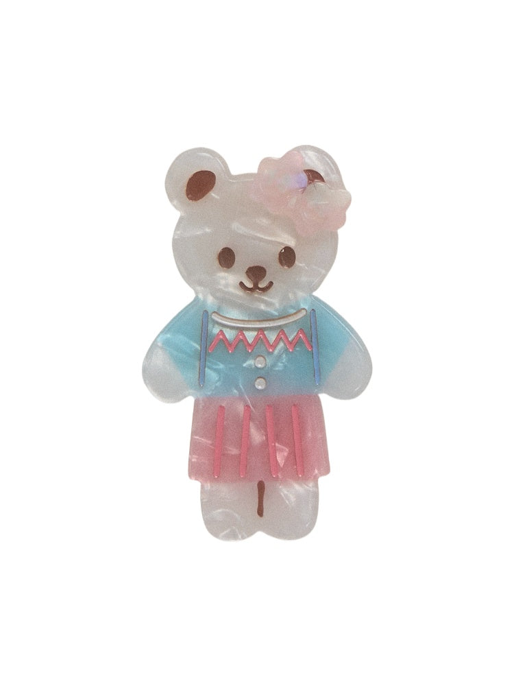 Acrylic Spring Bear Hairpin