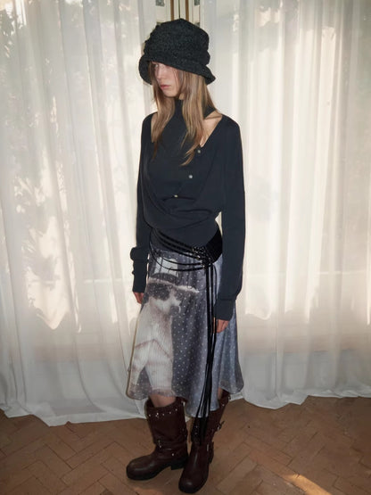 Vintage Tweed Ruched Bucket Hat