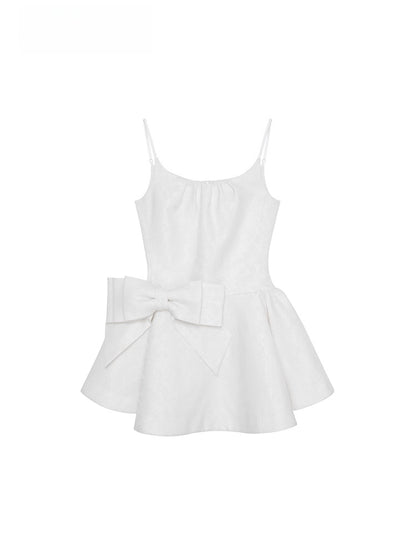 Bow-Detailed Satin-Blend Midi Slip Dress