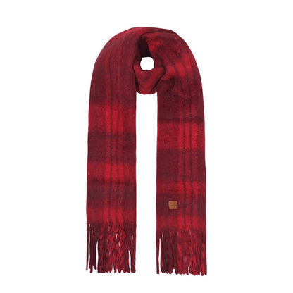 Vintage Wool-Blend Red Plaid Scarf