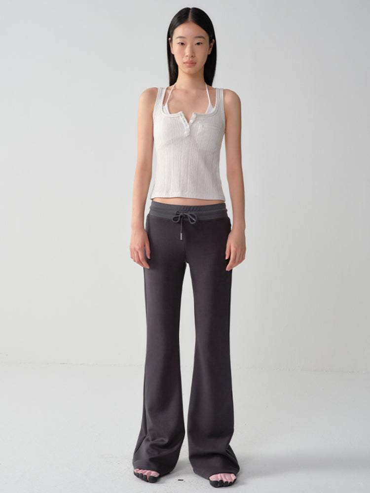 Modal Low-Waist Flared Pants