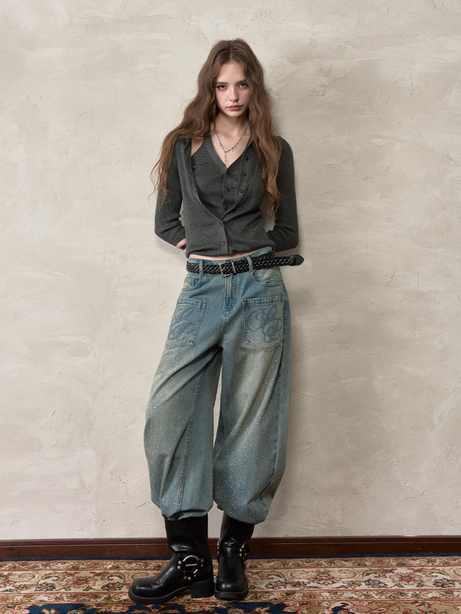 Layered Placket Faux Two-Piece Knit Cardgian