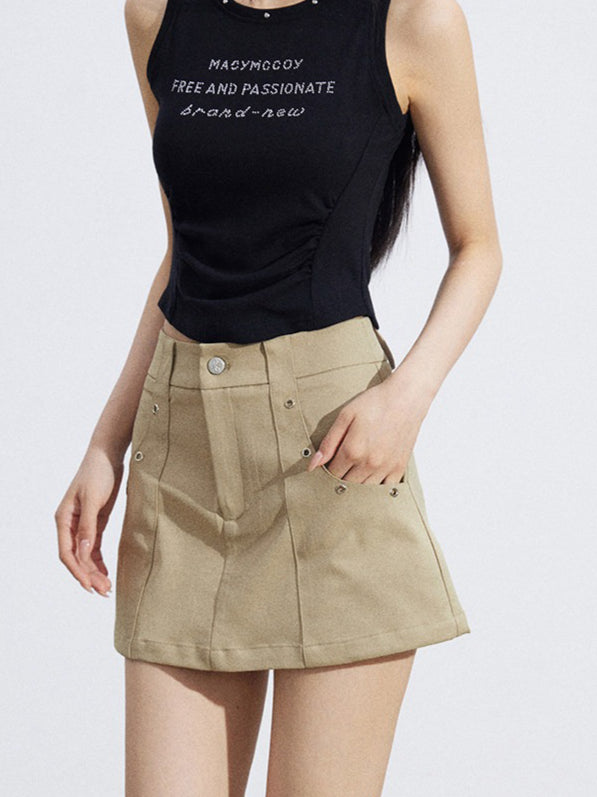 A-Line Utility Mini Skirt