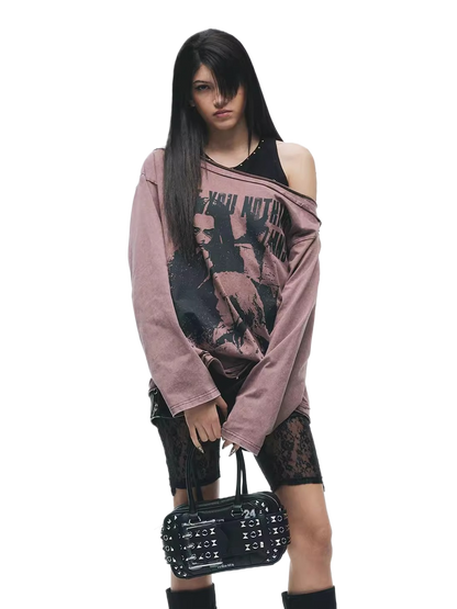 Salt-Washed Grunge Graphic T-Shirt