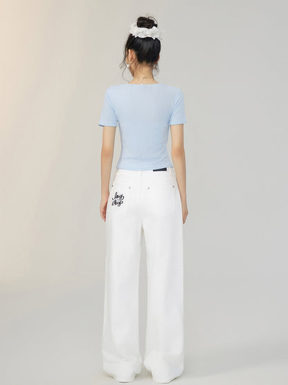 Faux Two-Piece Tencel Blouse