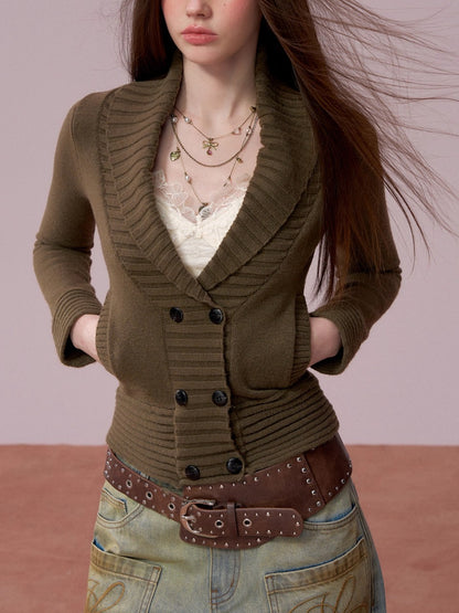 Minimalist Wool-Blend Knit Cardigan