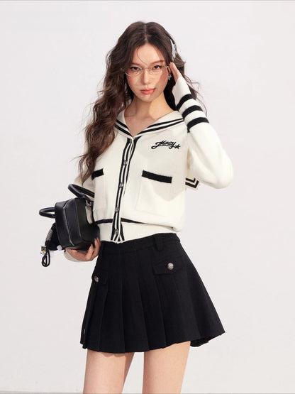 High-Waisted A-Line Pleated Skirt