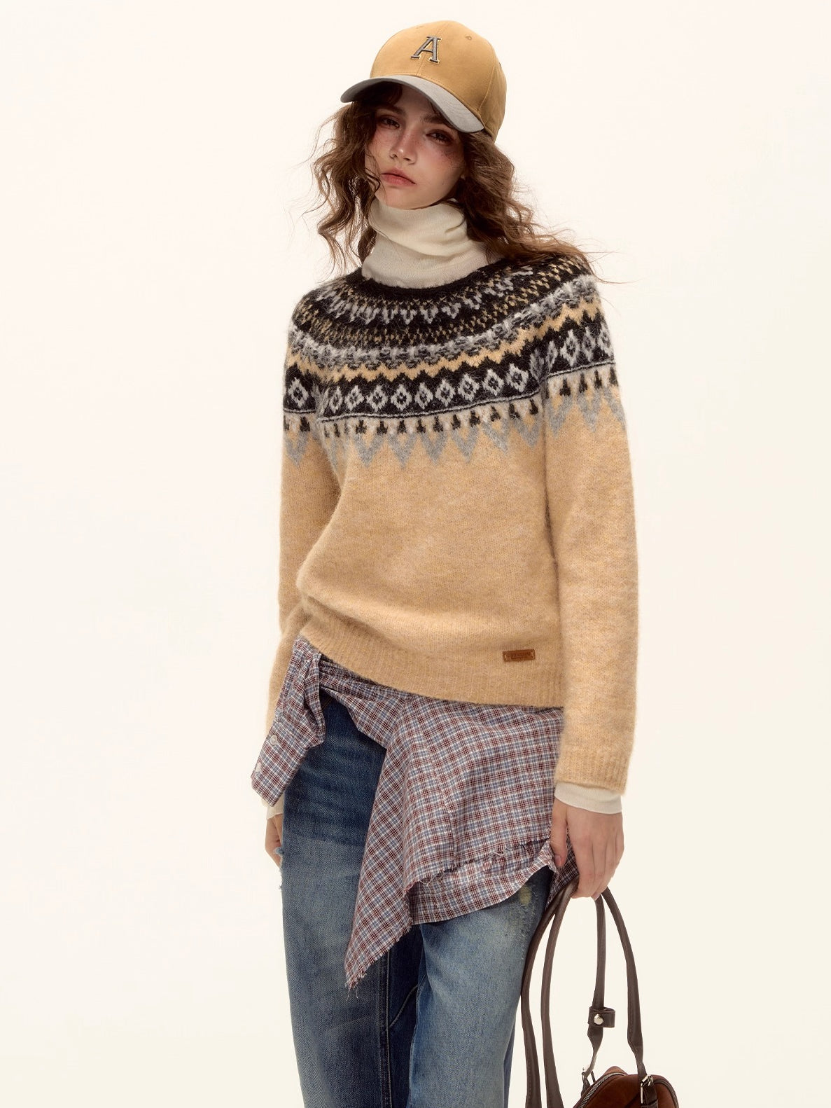 Wool-Blend Fair Isle Knit Sweater