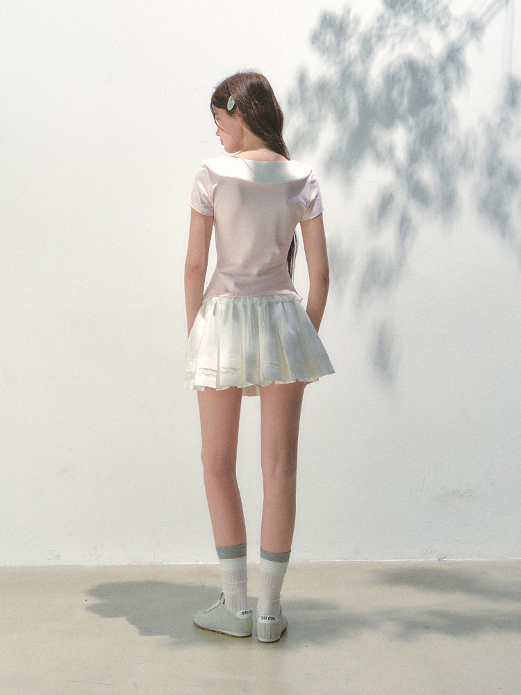 Lace Bow Retro T-shirt - CHINASQUAD