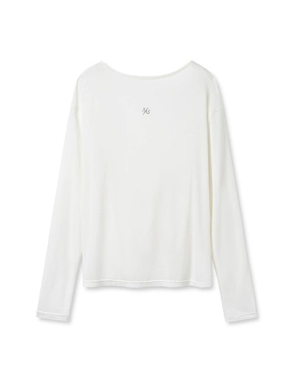 Boat Neck Slightly Sheer Knotted Open-back T-shirt - CHINASQUAD
