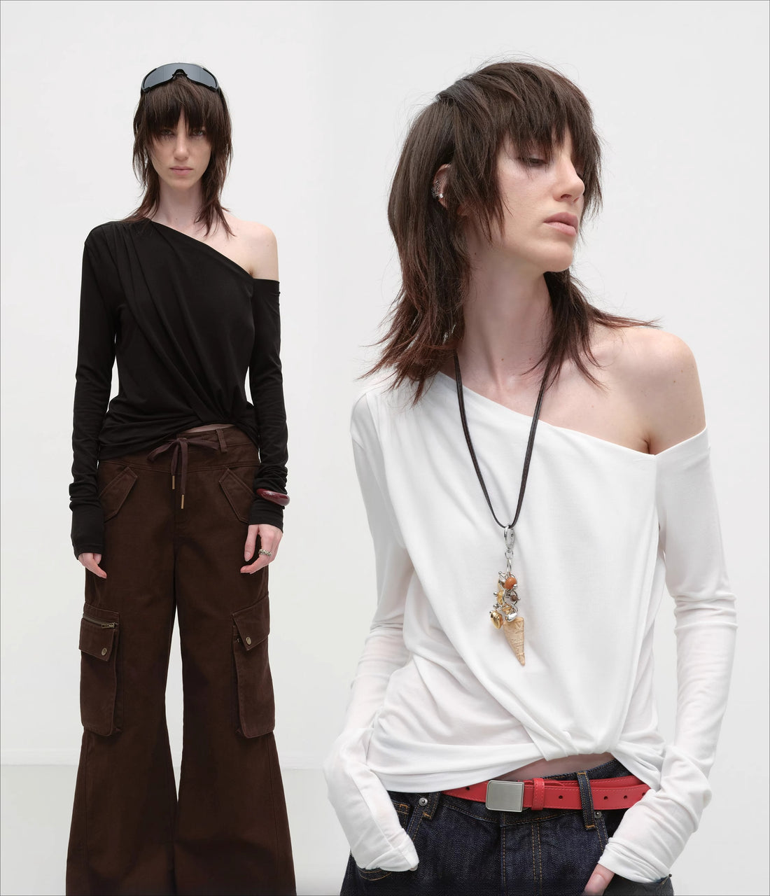 Chugangxi Draped One-Shoulder T-shirt