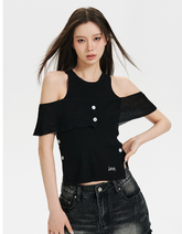 Black & Grey Cut-out Tank Top - CHINASQUAD