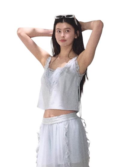 Lyocell Linen Camisole &amp; Relaxed Trousers Set