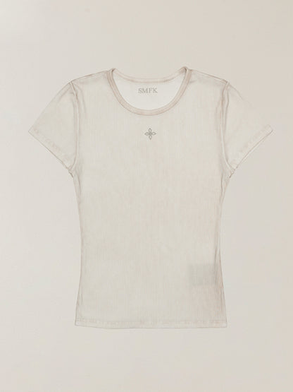 Vintage Storm Fade Dye Silk Sports Tee Fading Desert