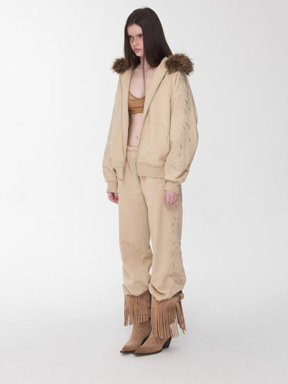 Faux-Fur Sweatshirt &amp; Jogger Set