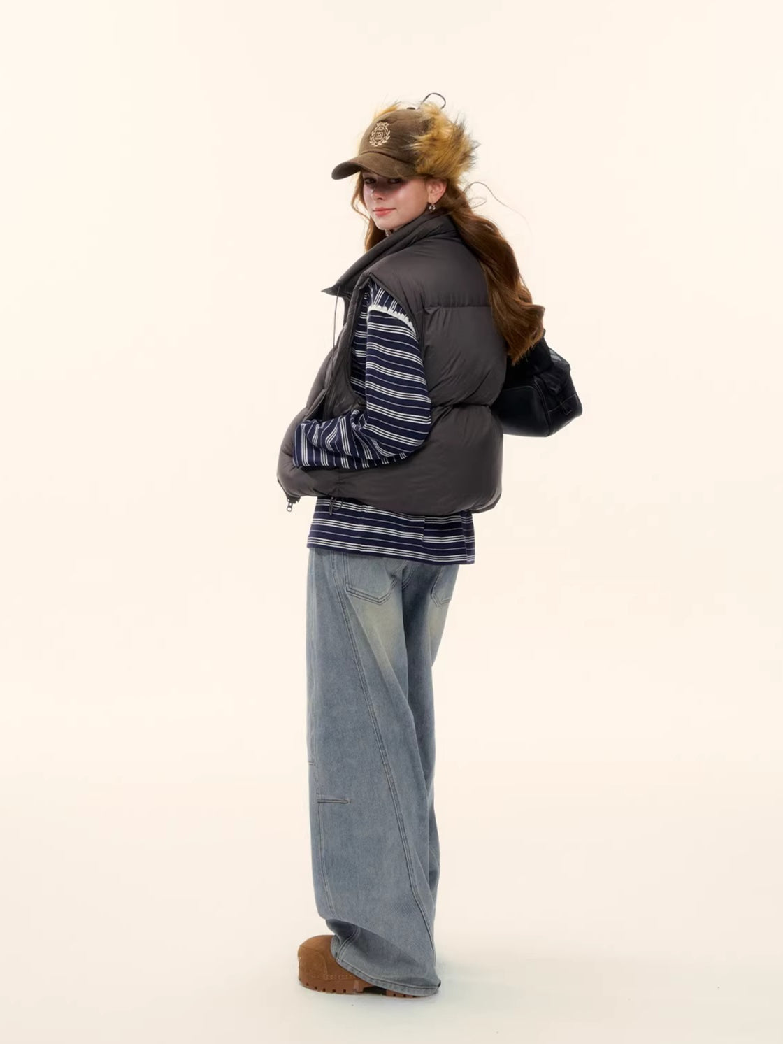 White Duck Down Puffer Stand-Collar Vest