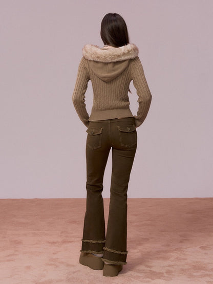 Washed Vintage-Style Loose Denim Pants