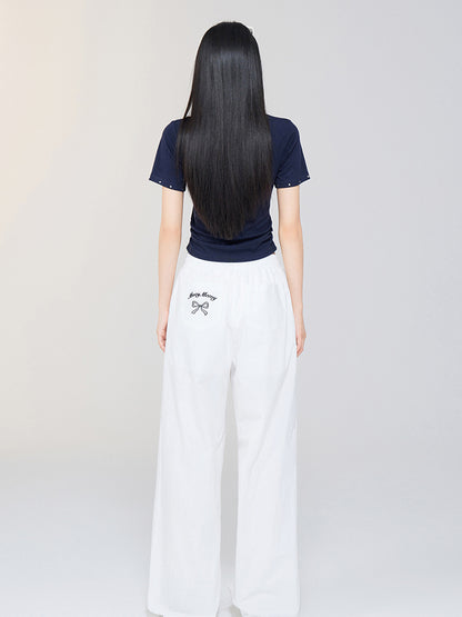 Star Rhinestone Letter Shoulder Tee
