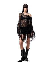 Hollow Out One-Piece Fringed Knit Shrug - CHINASQUAD