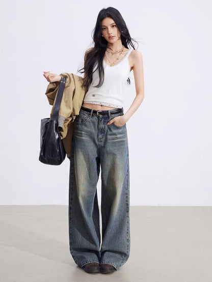 Lace-Trim V-Neck Knit Vest