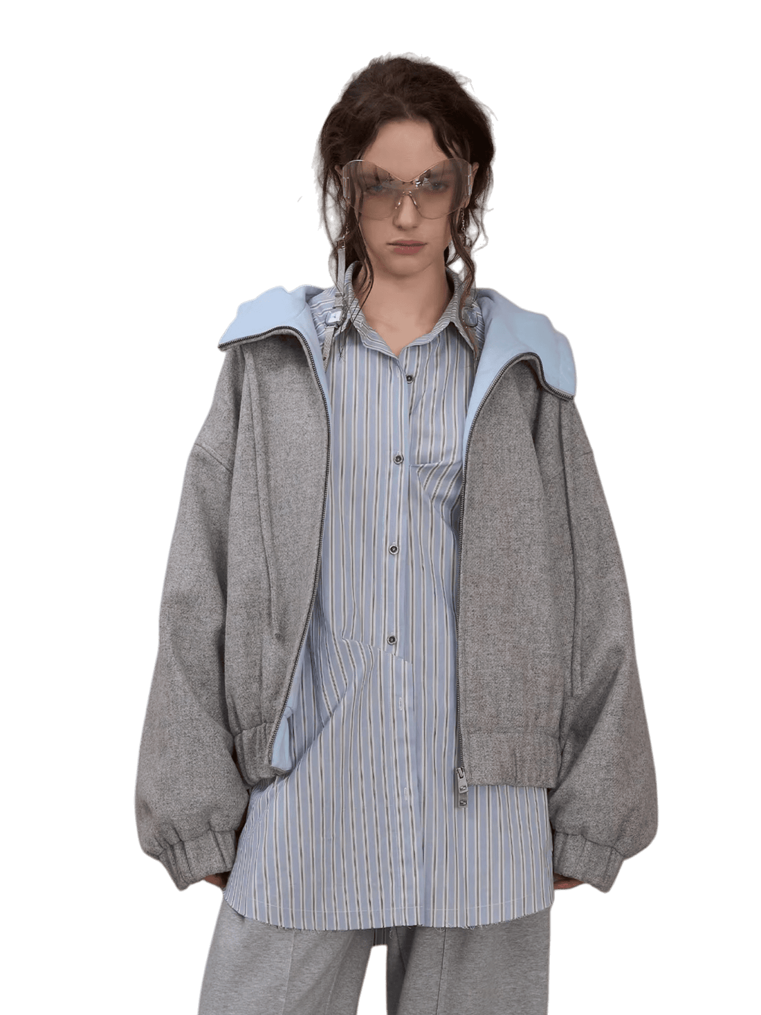 Wool-Blend Hooded Varsity Jacket