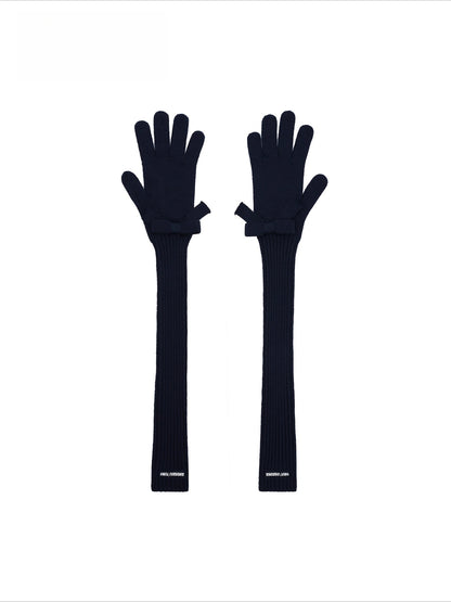 Textured Wool-Blend Knit Gloves