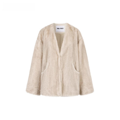 Ombre Faux Fur Statement Jacket