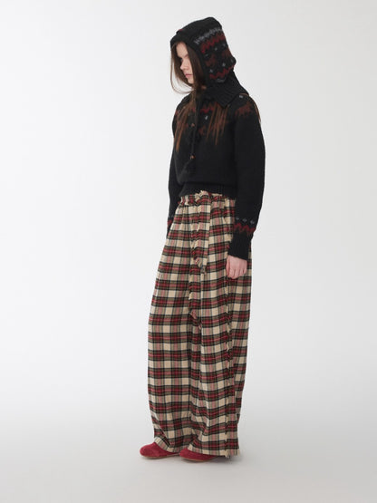 Fair Isle Pony Jacquard Knit Balaclava Hat