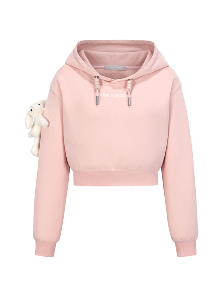 Embroidered Cropped Hoodie