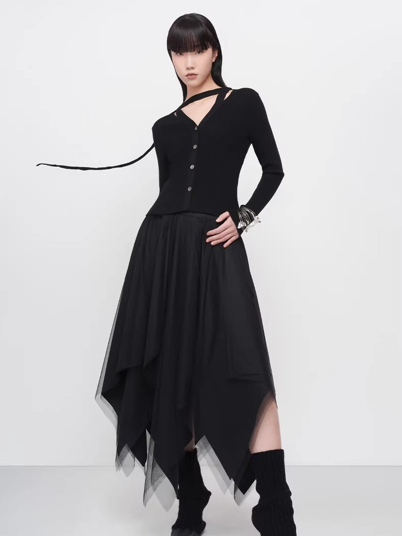 Vintage Wool Halter-Tie Cardigan Knit Top