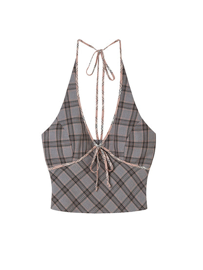 Halter Neck Bow Trim Top