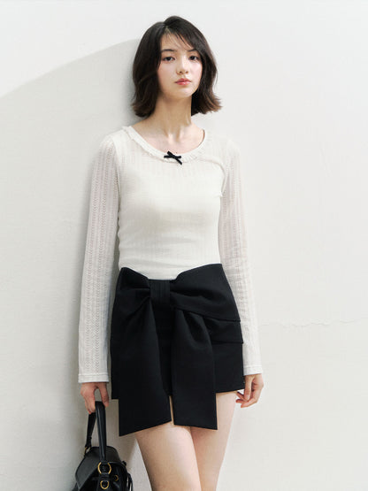 3D Bow Mini Skirt - CHINASQUAD